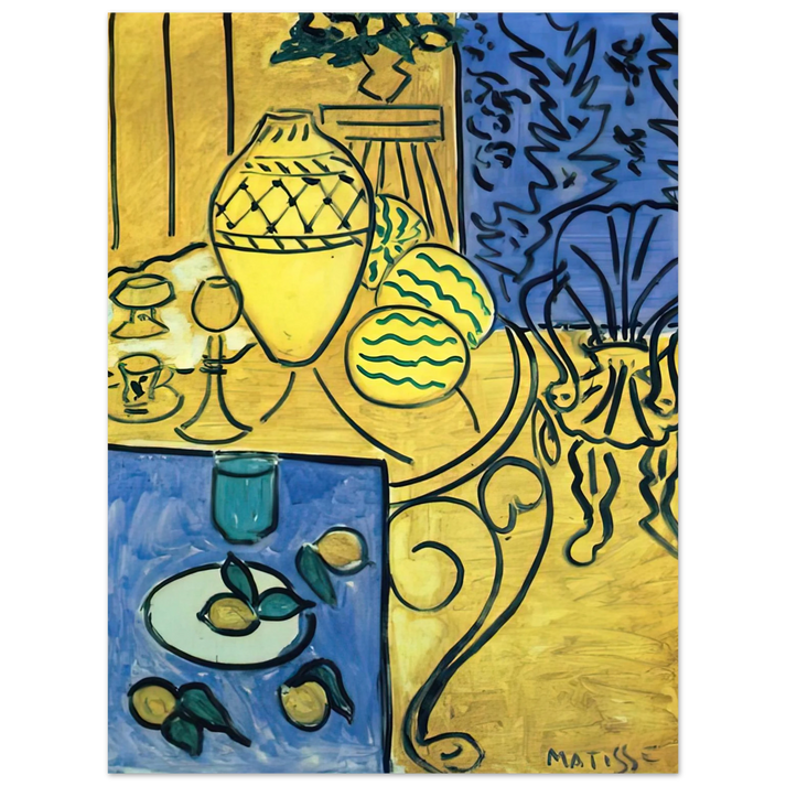 Henri Matisse - INTERIOR IN YELLOW 1946  75x100 cm / 30x40inches Fine Art Poster
