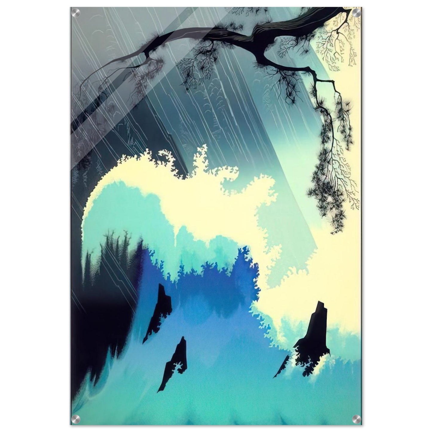 Ocean Splash - Eyvind Earle Acrylic Print - 70x100 cm / 28x40″ inches
