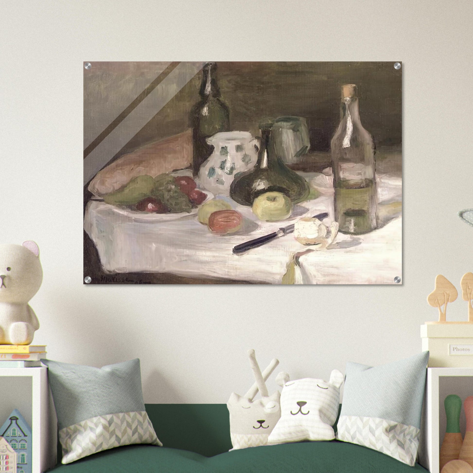 STILL LIFE WITH FRUIT AND BOTTLES 1896 - Henri Matisse Acrylic Print - 70x100 cm / 28x40″ inches | Henri Matisse Wall Art | Henri Matisse Prints