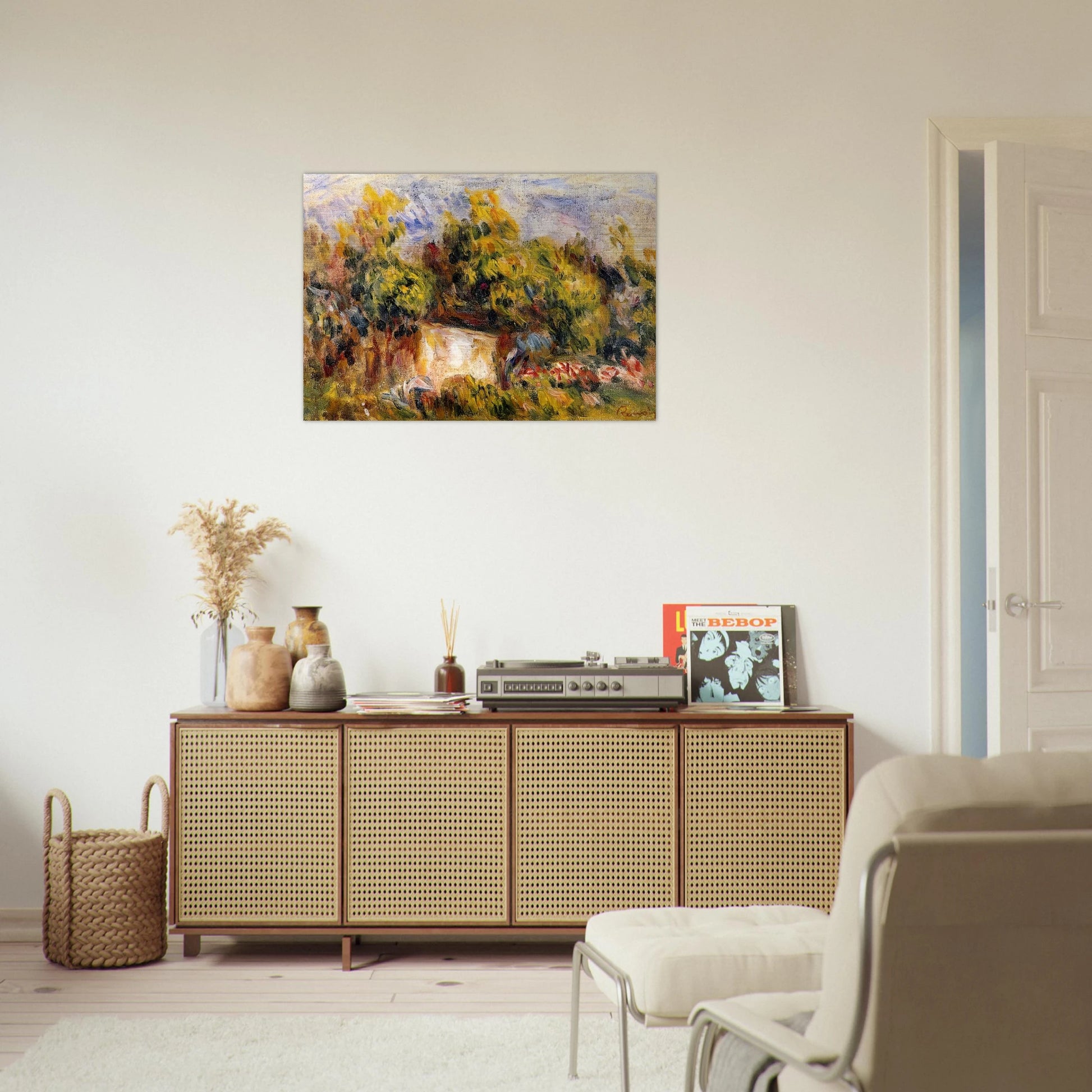 Landscape with Cabin - Pierre-Auguste Renoir Brushed Aluminum Print - 70x100 cm / 28x40 inches | Pierre-Auguste Renoir Aluminum Print | Pierre-Auguste Renoir Prints