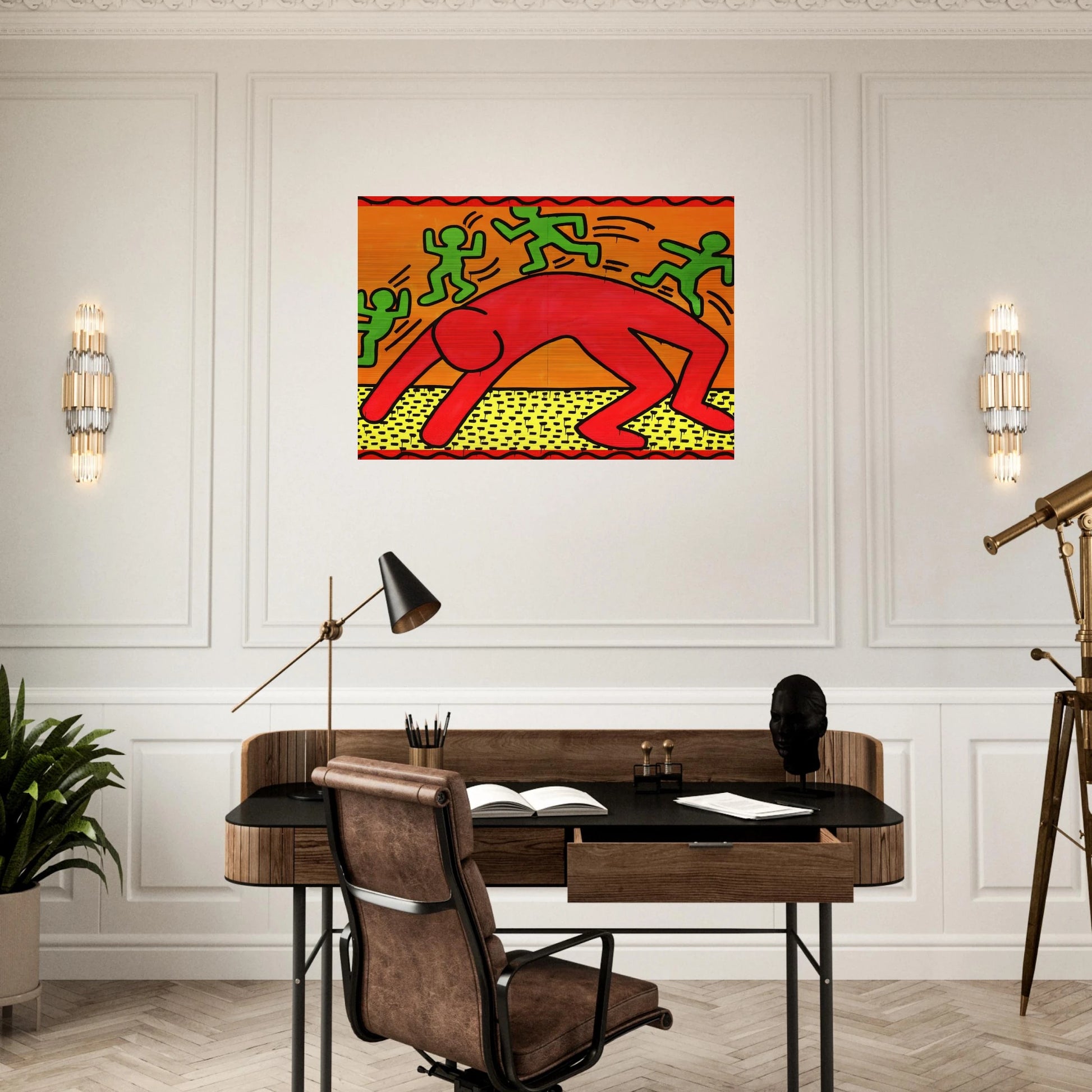 UNTITLED 1982 2 - Keith Haring Brushed Aluminum Print - 70x100 cm / 28x40 inches | Keith Haring Aluminum Print | Keith Haring Prints