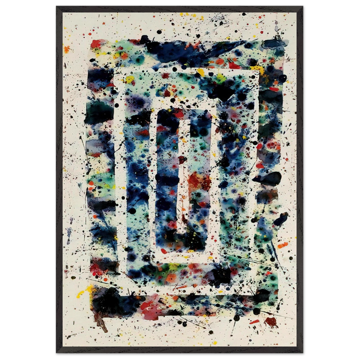 Untitled  SF75-102  - Sam Francis 70x100 cm / 28x40 inches Framed Art Print – Black Wooden Frame