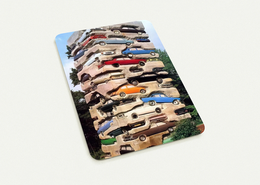 Long-term parking - 1982 By Arman Pack of 10 Post Cards | Arman Post Cards | A6 (10.5 x 14.8 cm) - 4.1 x 5.8 inches