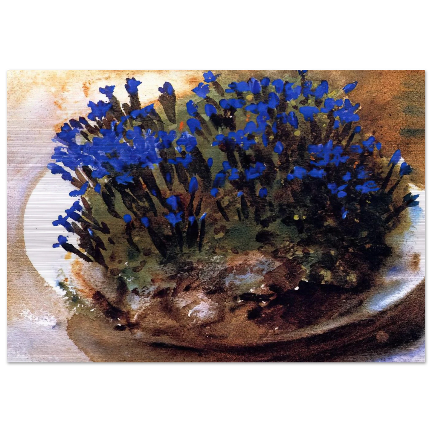 Blue Gentians - John Singer Sargent Brushed Aluminum Print - 70x100 cm / 28x40 inches | John Singer Sargent Aluminum Print | John Singer Sargent Prints