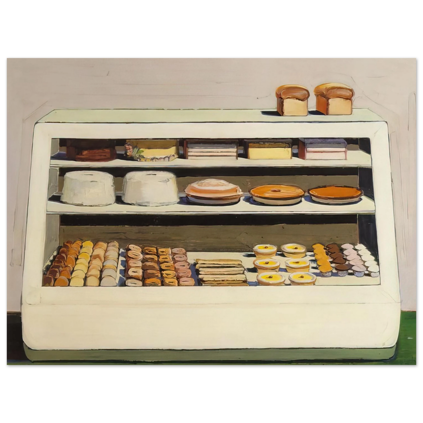 Wayne Thiebaud - Bakery Counter - 1962 Wall Art - 30x40 cm / 12x16 inches - Fine Art Poster - -