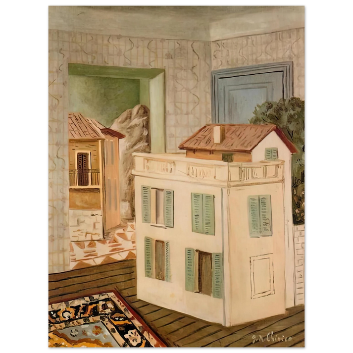 Giorgio de Chirico - THE HOUSE IN THE HOUSE  75x100 cm / 30x40inches Fine Art Poster