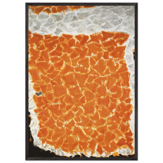 Big Orange - Sam Francis 70x100 cm / 28x40 inches Framed Art Print – Black Wooden Frame