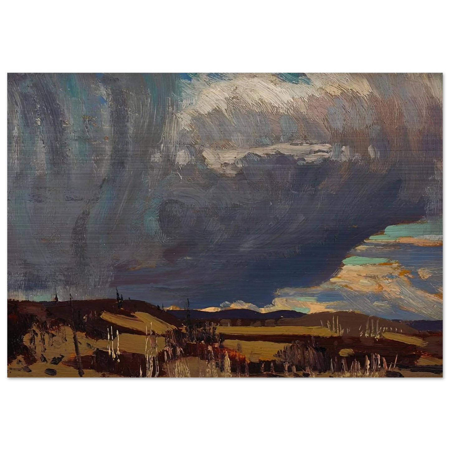 APPROACHING SNOWSTORM 1915 - Tom Thomson Brushed Aluminum Print - 70x100 cm / 28x40 inches | Tom Thomson Aluminum Print | Tom Thomson Prints