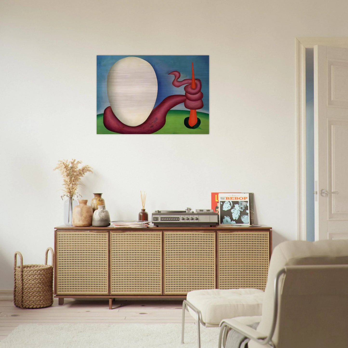 The Egg - Tarsila do Amaral Brushed Aluminum Print - 70x100 cm / 28x40 inches | Tarsila do Amaral Aluminum Print | Tarsila do Amaral Prints