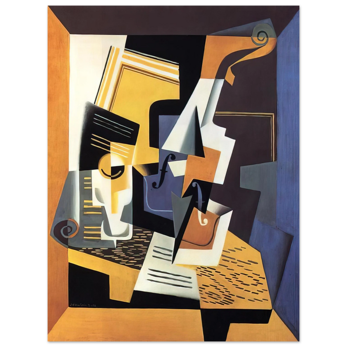 Juan Gris - VIOLIN AND GLASS 1918  75x100 cm / 30x40inches Fine Art Poster