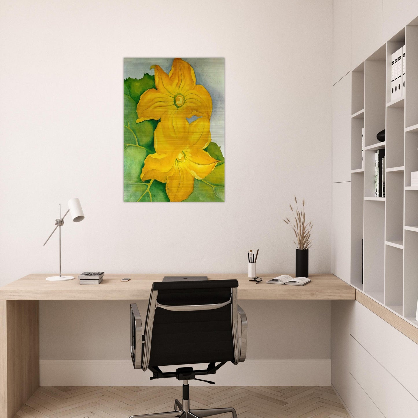 Squash Blossoms I - Georgia O'Keeffe Brushed Aluminum Print - 70x100 cm / 28x40 inches | Georgia O'Keeffe Aluminum Print | Georgia O'Keeffe Prints