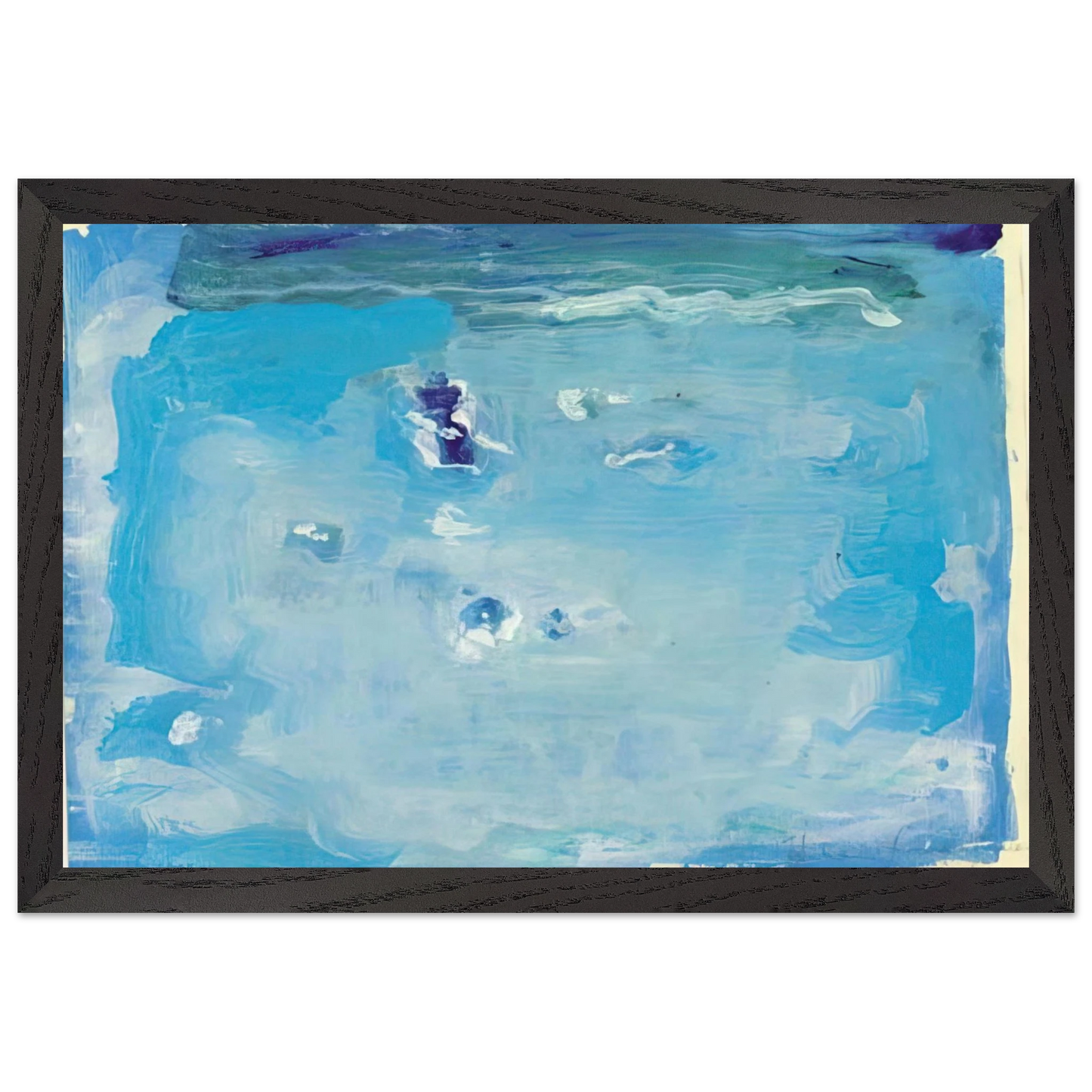 Helen Frankenthaler - Untitled - Color Field Painting, Lyrical Abstraction Wall art - 27x35 cm / 11x14 inches - Premium Wooden Framed Poster With Fine Art Paper-canvas - Black frame