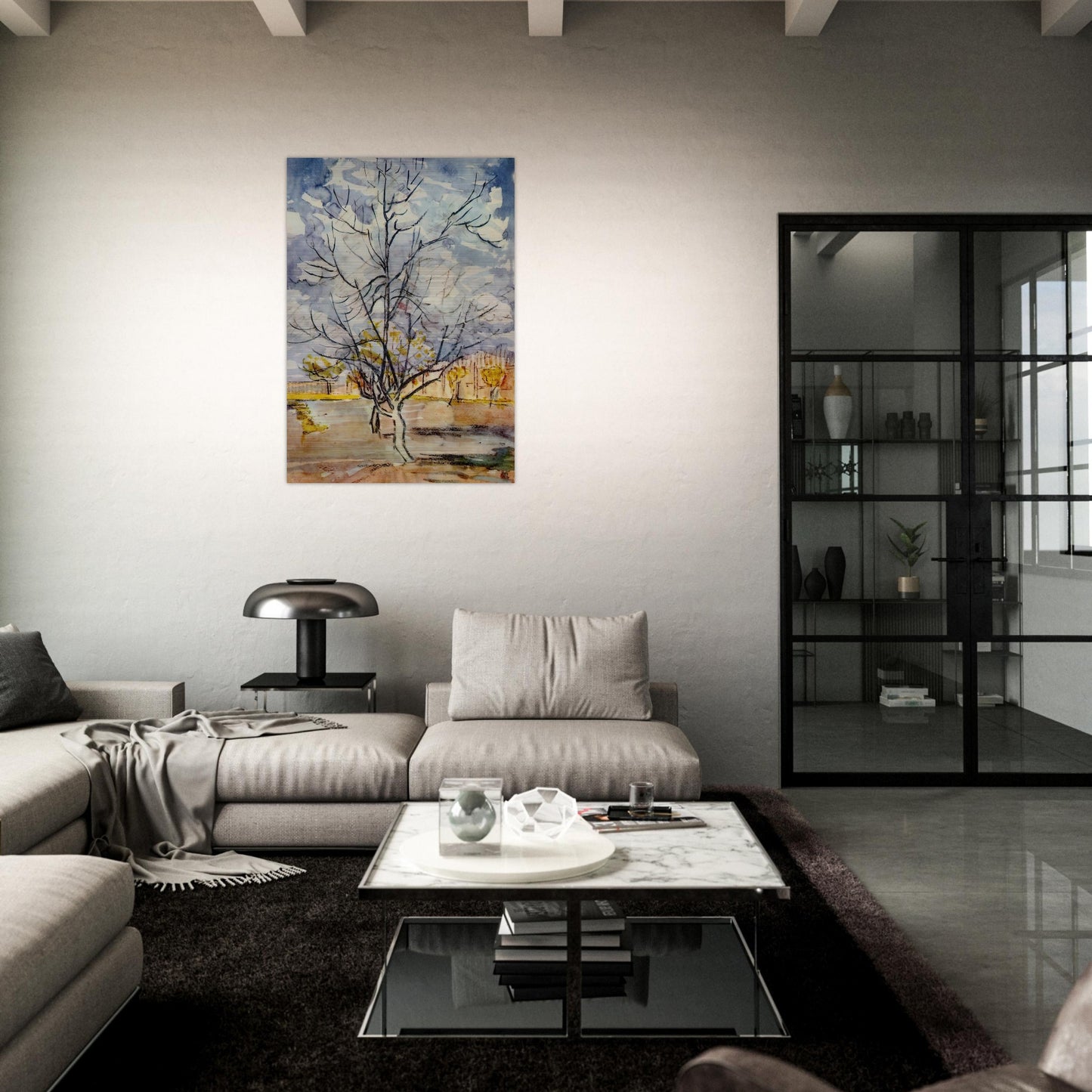 Pink Peach Trees - Vincent van Gogh Brushed Aluminum Print - 70x100 cm / 28x40 inches | Vincent van Gogh Aluminum Print | Vincent van Gogh Prints