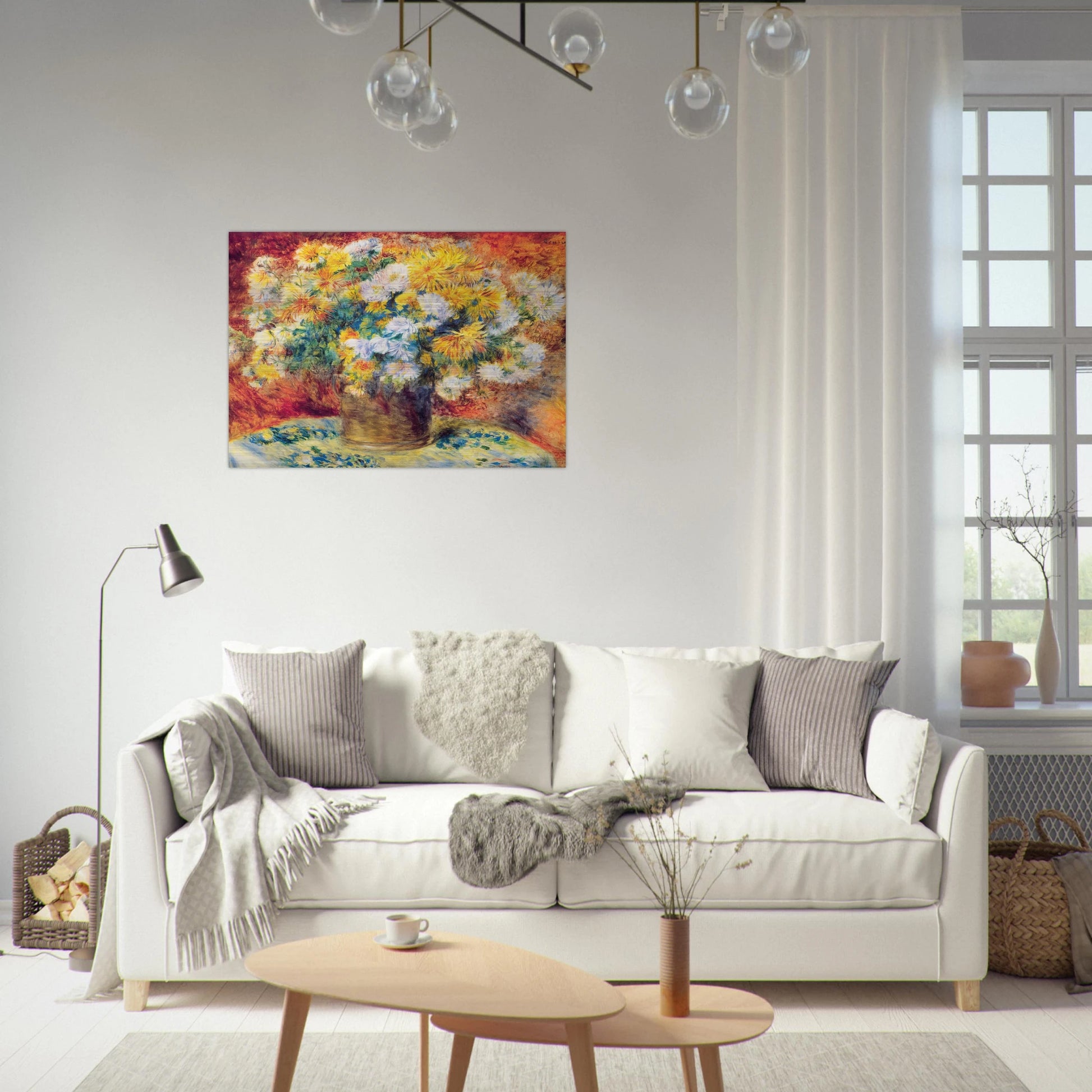 Chrysan the mums - Pierre-Auguste Renoir Brushed Aluminum Print - 70x100 cm / 28x40 inches | Pierre-Auguste Renoir Aluminum Print | Pierre-Auguste Renoir Prints
