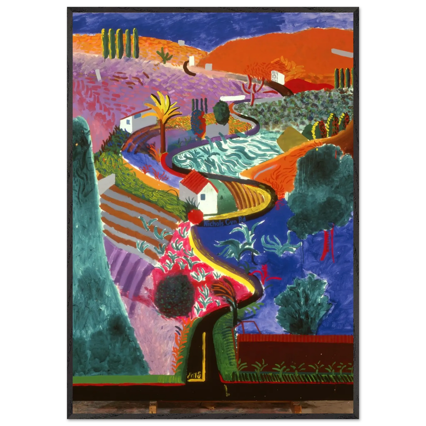 David Hockney - David Hockney Wall art - A3 (29.7 x 42  cm) - Premium Wooden Framed Poster With Fine Art Paper - Black frame