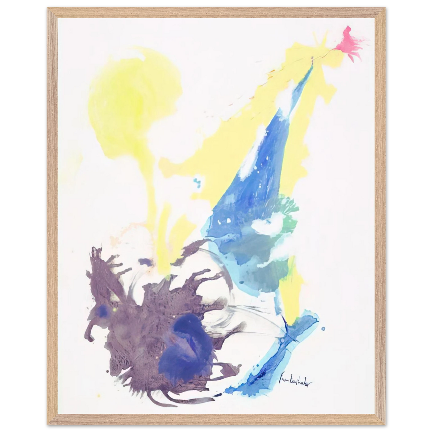 Helen Frankenthaler - Moving Day - 1961 Wall art - 20x25 cm / 8x10 inches - Premium Wooden Framed Poster With Fine Art Paper-canvas - Wood frame