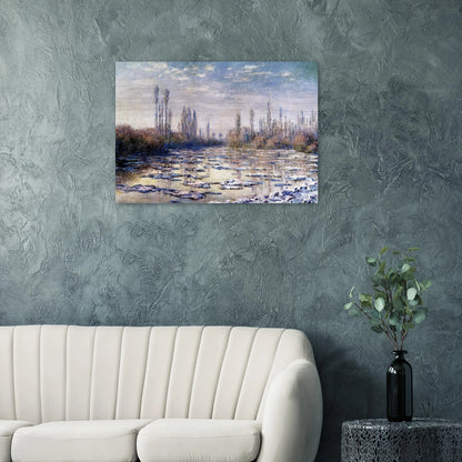 Floating Ice Near Vetheuil - claude monet Brushed Aluminum Print - 70x100 cm / 28x40 inches | claude monet Aluminum Print | claude monet Prints