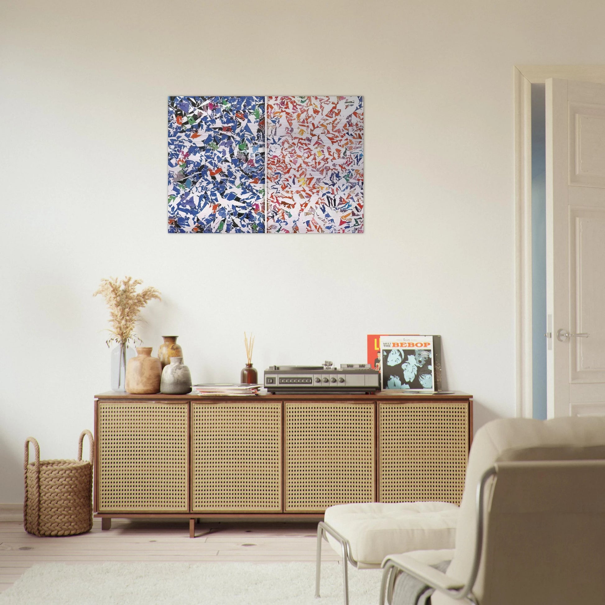 Blanc - Tachisme - Simon Hantai Brushed Aluminum Print - 70x100 cm / 28x40 inches | Simon Hantai Aluminum Print | Simon Hantai Prints