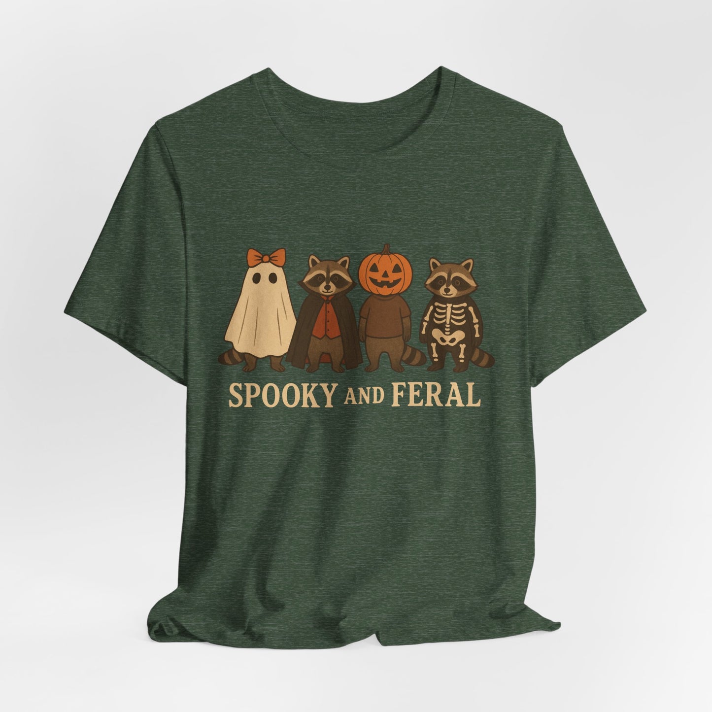 Camiseta de mapache espeluznante, divertida camiseta gráfica de Halloween, bonita camiseta vintage de otoño, moderna camiseta de Halloween para mujer, camiseta de mapache salvaje