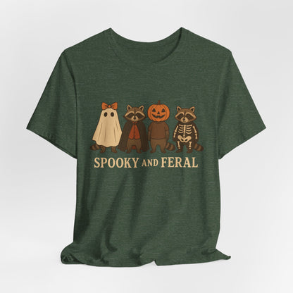 Camiseta de mapache espeluznante, divertida camiseta gráfica de Halloween, bonita camiseta vintage de otoño, moderna camiseta de Halloween para mujer, camiseta de mapache salvaje