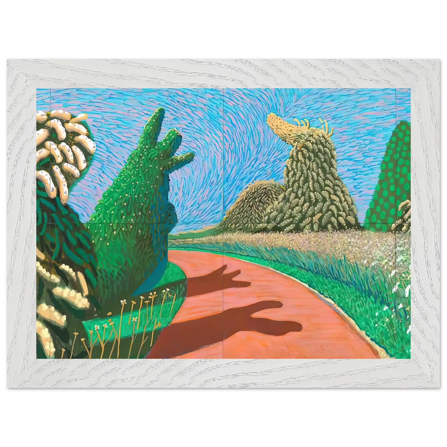 David Hockney - David Hockney Wall art - A1 (59.4 x 84.1  cm) - Premium Wooden Framed Poster With Fine Art Paper - White frame