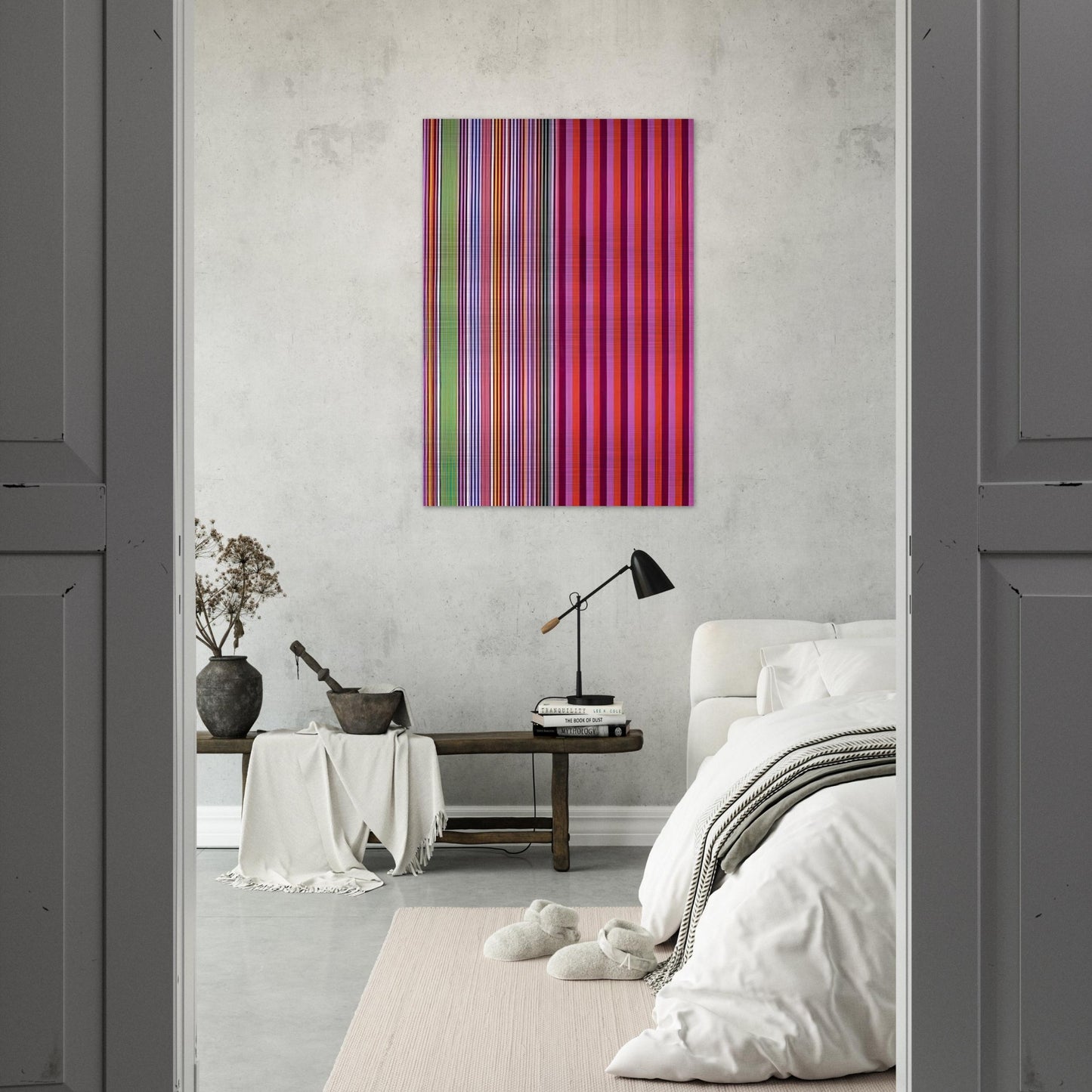 Red Baron - 1966 - Gene Davis Brushed Aluminum Print - 70x100 cm / 28x40 inches | Gene Davis Aluminum Print | Gene Davis Prints