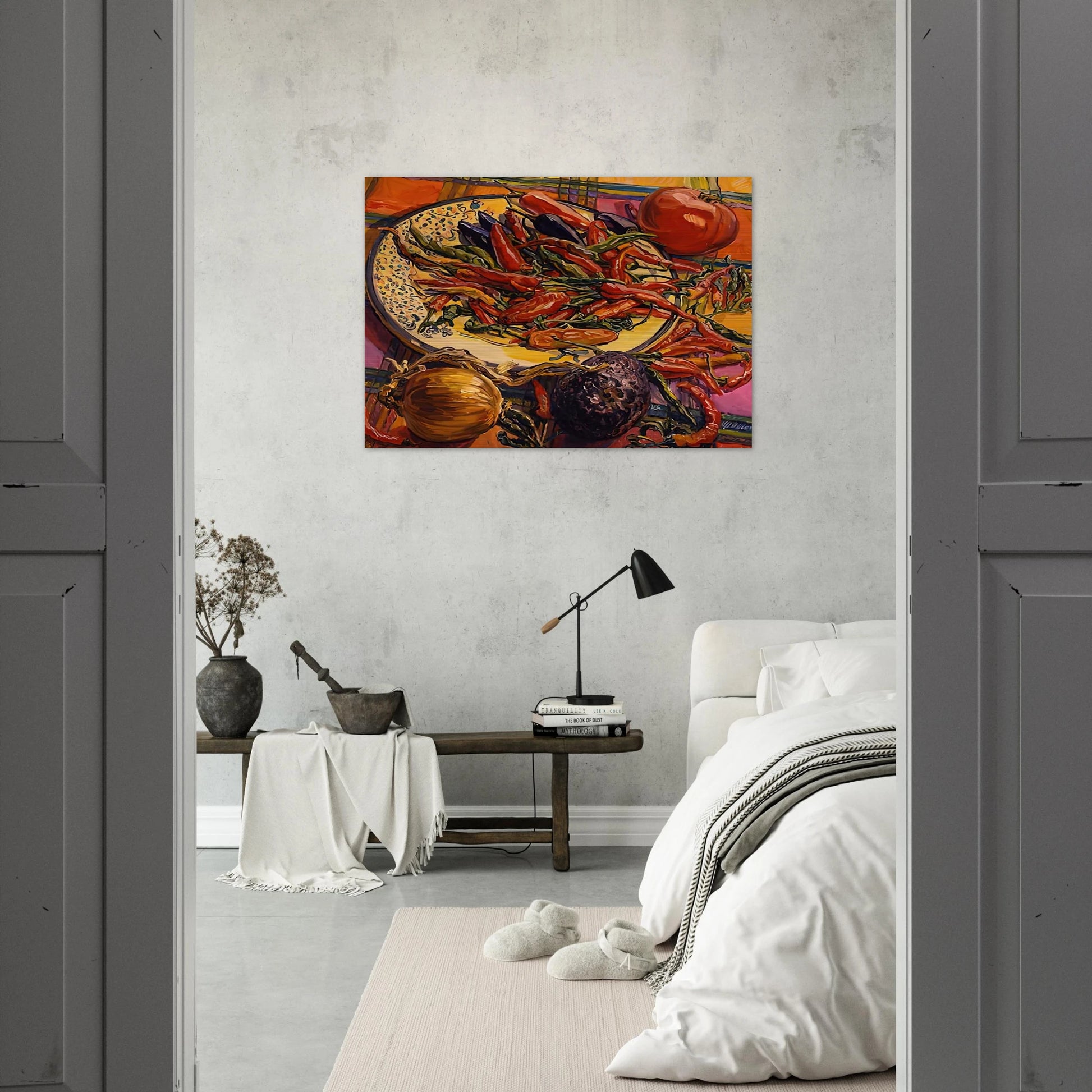 CHILI PEPPERS 2005 - Janet Fish Brushed Aluminum Print - 70x100 cm / 28x40 inches | Janet Fish Aluminum Print | Janet Fish Prints