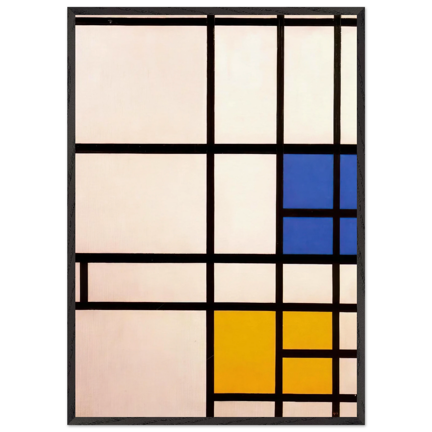 Composition N 11 London with Blue Red and Yellow - Piet Mondrian 70x100 cm / 28x40 inches Framed Art Print – Black Wooden Frame