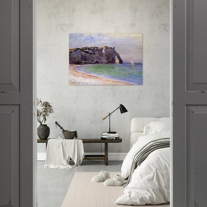 The Manneport, Etretat, the Porte d'Aval - claude monet Brushed Aluminum Print - 70x100 cm / 28x40 inches | claude monet Aluminum Print | claude monet Prints