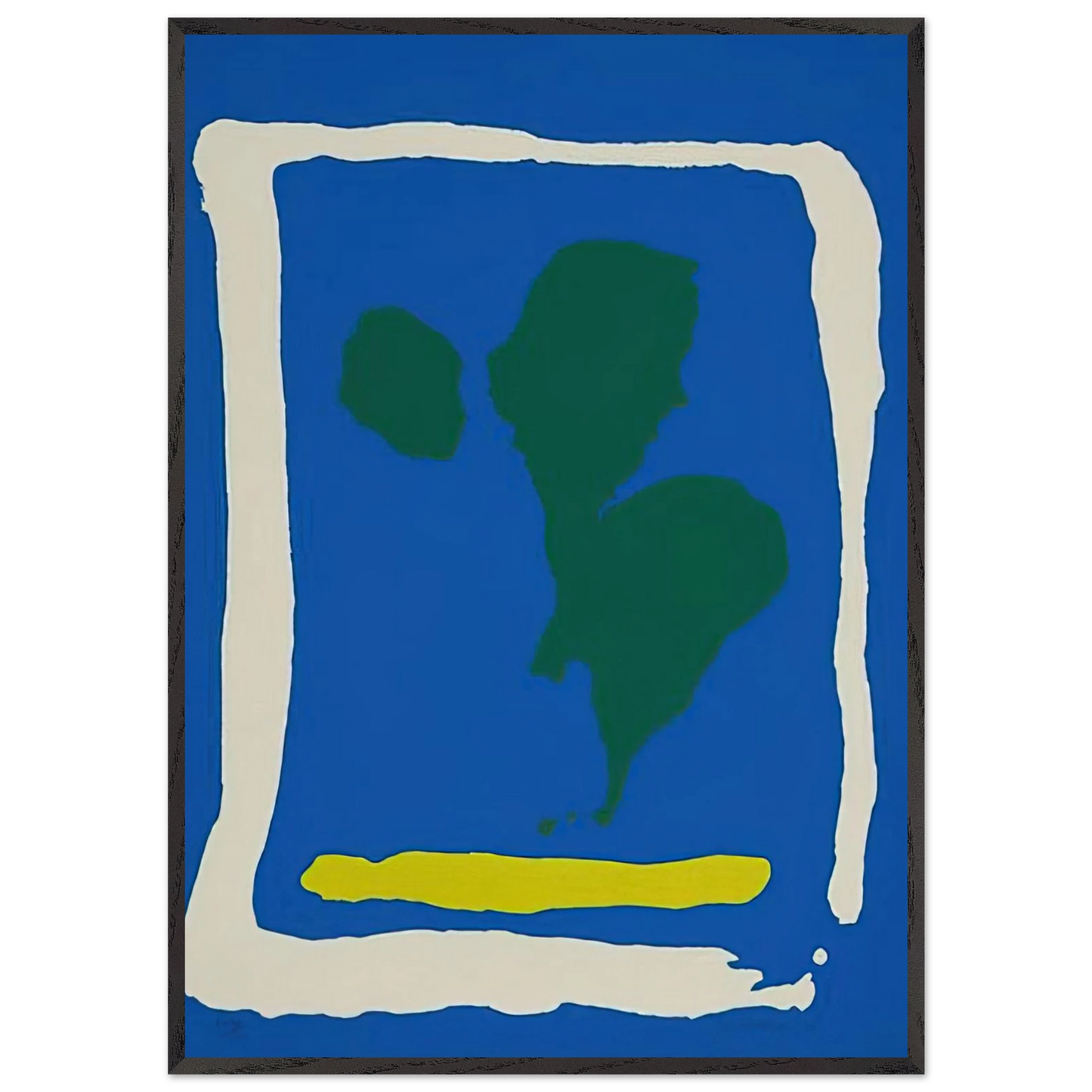 Helen Frankenthaler - Air Frame - 1965 Wall art - 50x50 cm / 20x20 inches - Premium Wooden Framed Poster With Fine Art Paper-canvas - Black frame