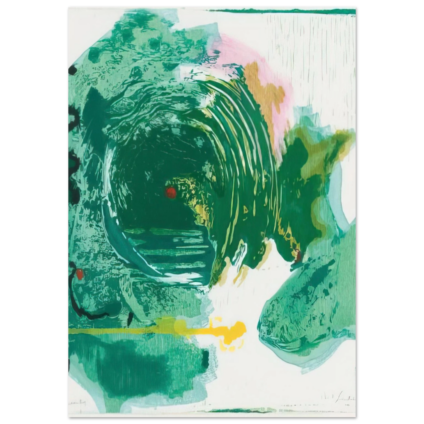Helen Frankenthaler - Radius - 1993 Wall art - 20x25 cm / 8x10 inches - Premium Wooden Framed Poster With Fine Art Paper-canvas - Black frame