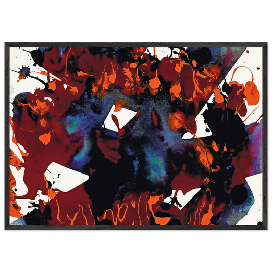 Untitled  SFP94-149  SFF 1819  - Sam Francis 70x100 cm / 28x40 inches Framed Art Print – Black Wooden Frame
