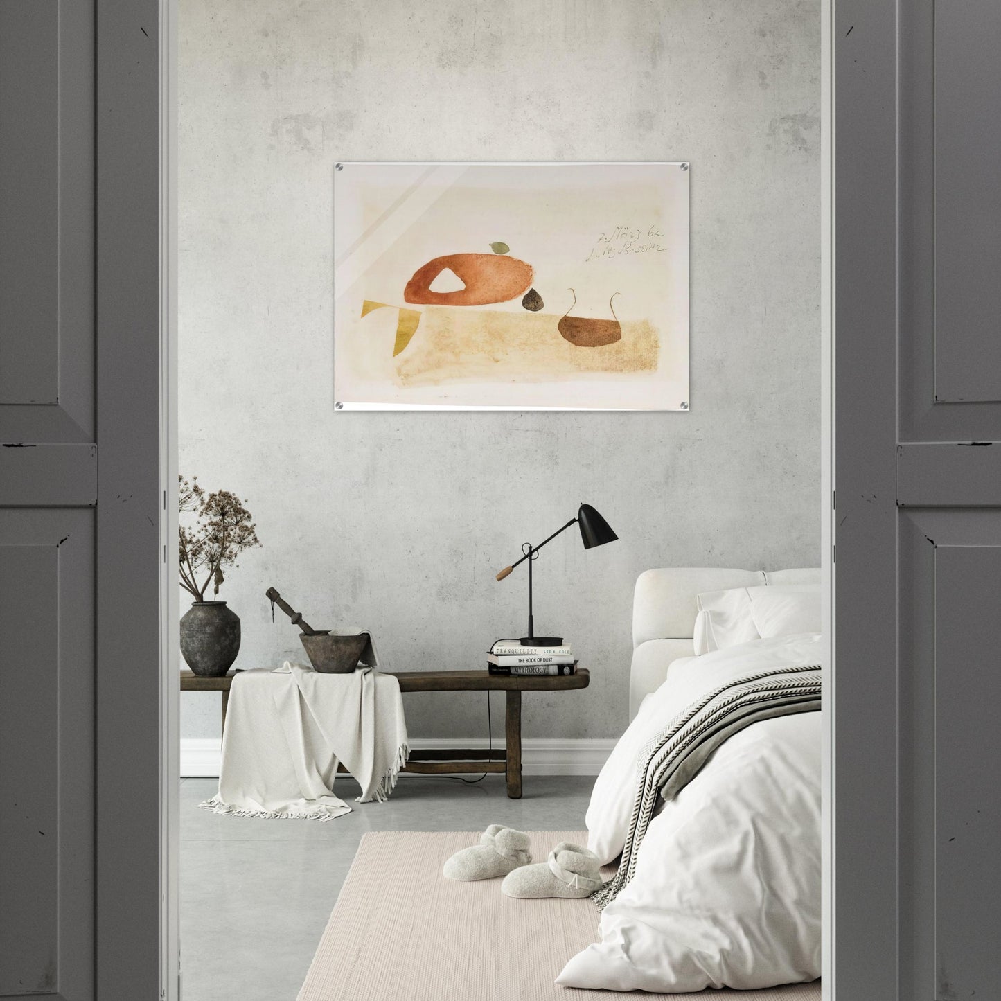 Komposition 7. März 62 - 1962 - Julius Bissier Acrylic Print - 70x100 cm / 28x40″ inches
