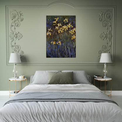 The Yellow Irises - claude monet Brushed Aluminum Print - 70x100 cm / 28x40 inches | claude monet Aluminum Print | claude monet Prints