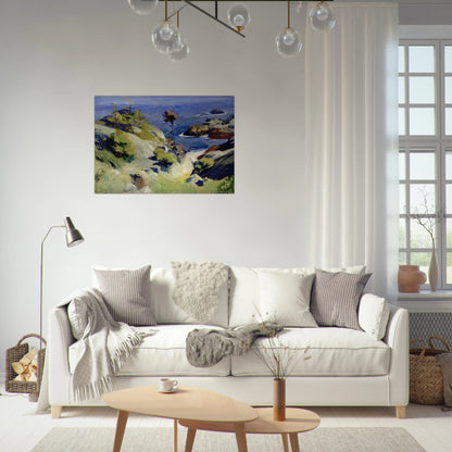 Monhegan Landscape - Edward Hopper Brushed Aluminum Print - 70x100 cm / 28x40 inches | Edward Hopper Aluminum Print | Edward Hopper Prints
