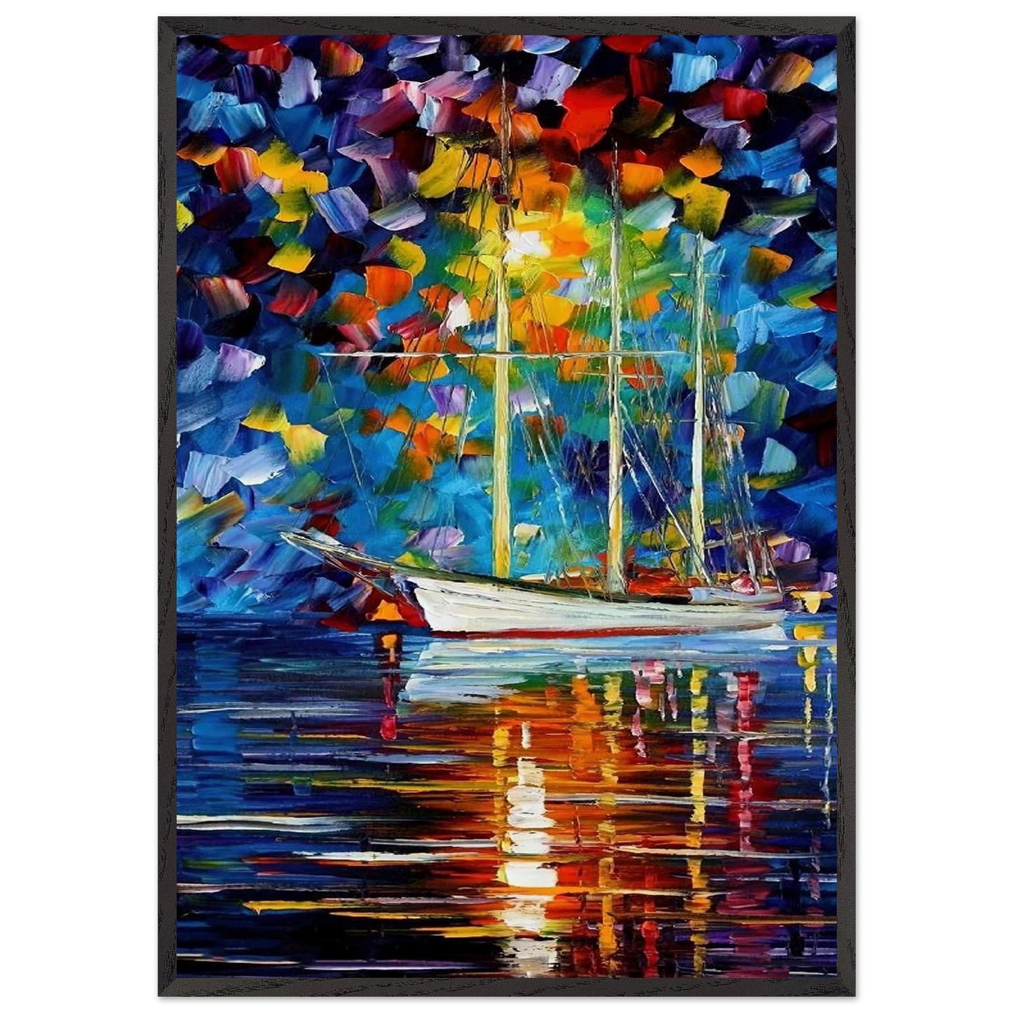 Leonid Afremov N31 - Leonid Afremov 70x100 cm / 28x40 inches Framed Art Print – Black Wooden Frame