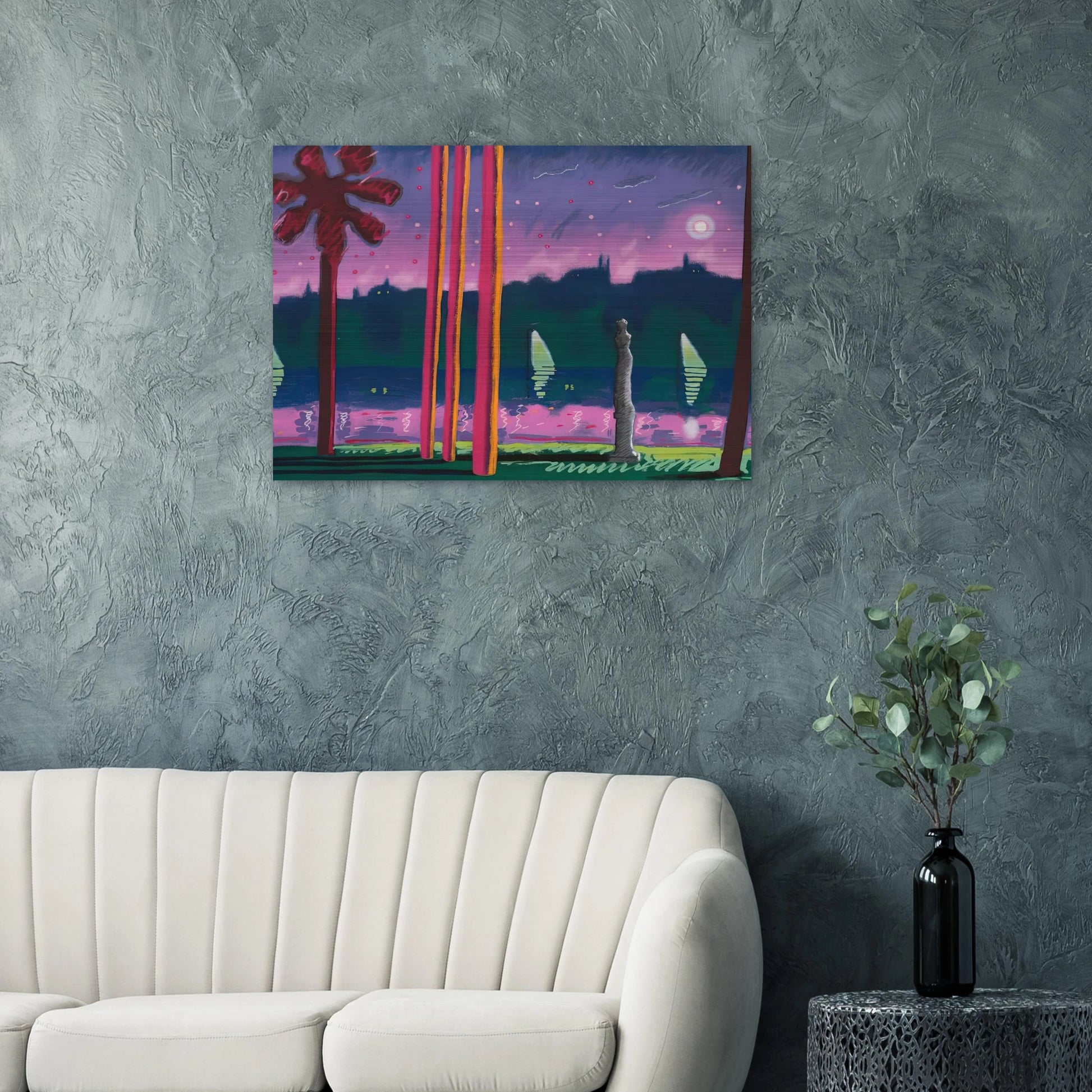 Suave Como La Noche - 1982 - Carlos Almaraz Brushed Aluminum Print - 70x100 cm / 28x40 inches | Carlos Almaraz Aluminum Print | Carlos Almaraz Prints