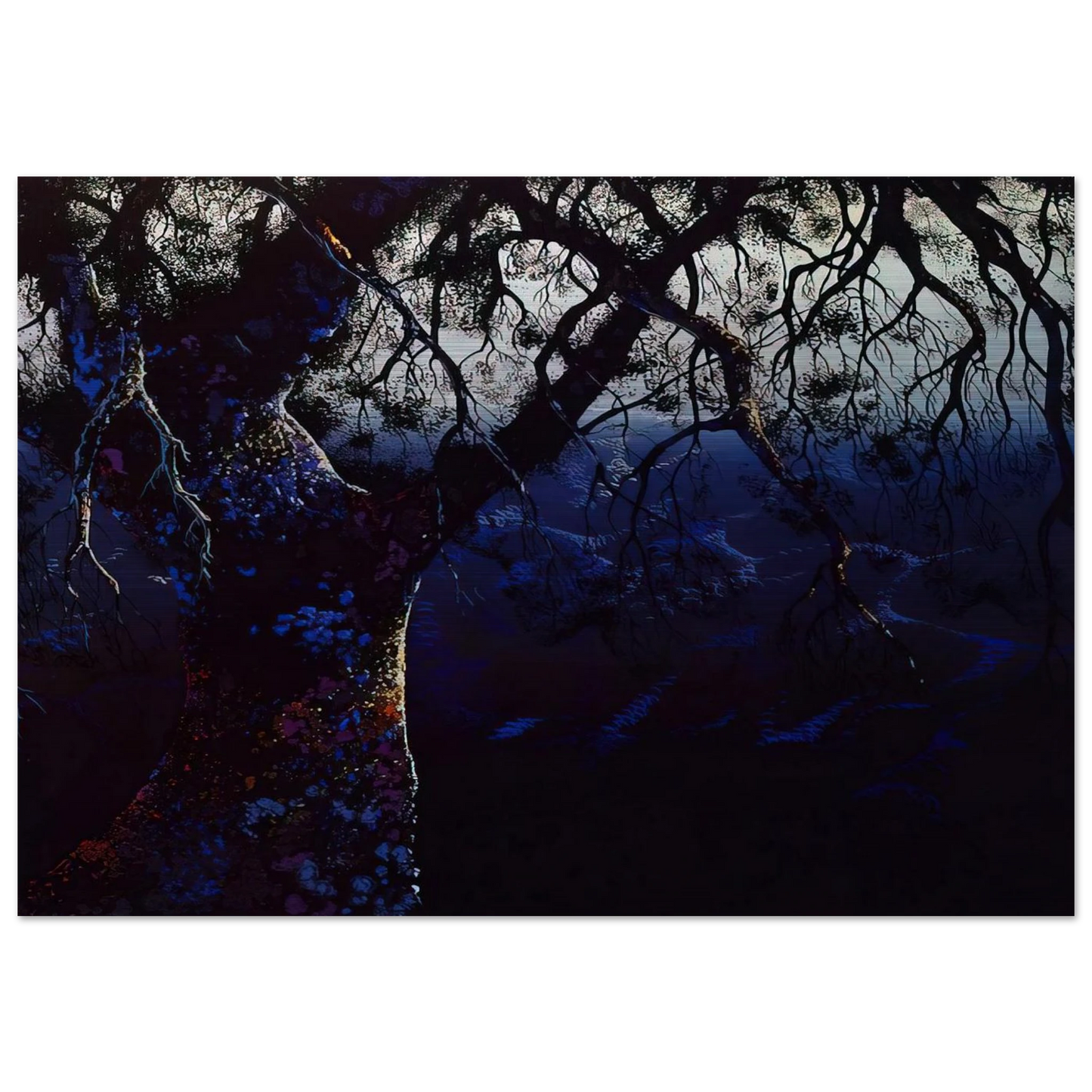 Jewel Tree - Eyvind Earle Brushed Aluminum Print - 70x100 cm / 28x40 inches | Eyvind Earle Aluminum Print | Eyvind Earle Prints