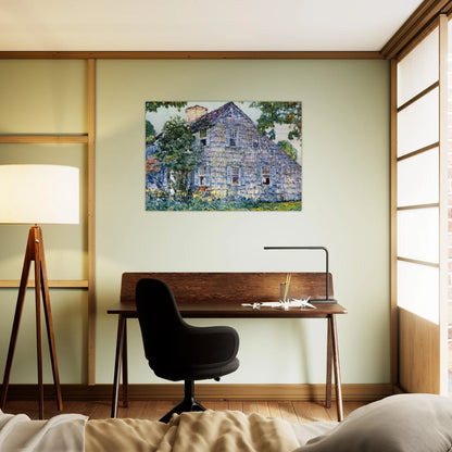 Old House, East Hampton - Childe Hassam Brushed Aluminum Print - 70x100 cm / 28x40 inches | Childe Hassam Aluminum Print | Childe Hassam Prints