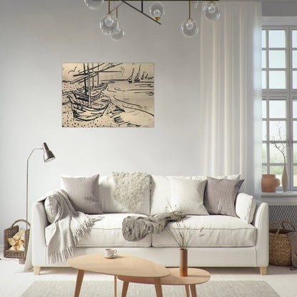 Fishing Boats on the Beach - Vincent van Gogh Brushed Aluminum Print - 70x100 cm / 28x40 inches | Vincent van Gogh Aluminum Print | Vincent van Gogh Prints