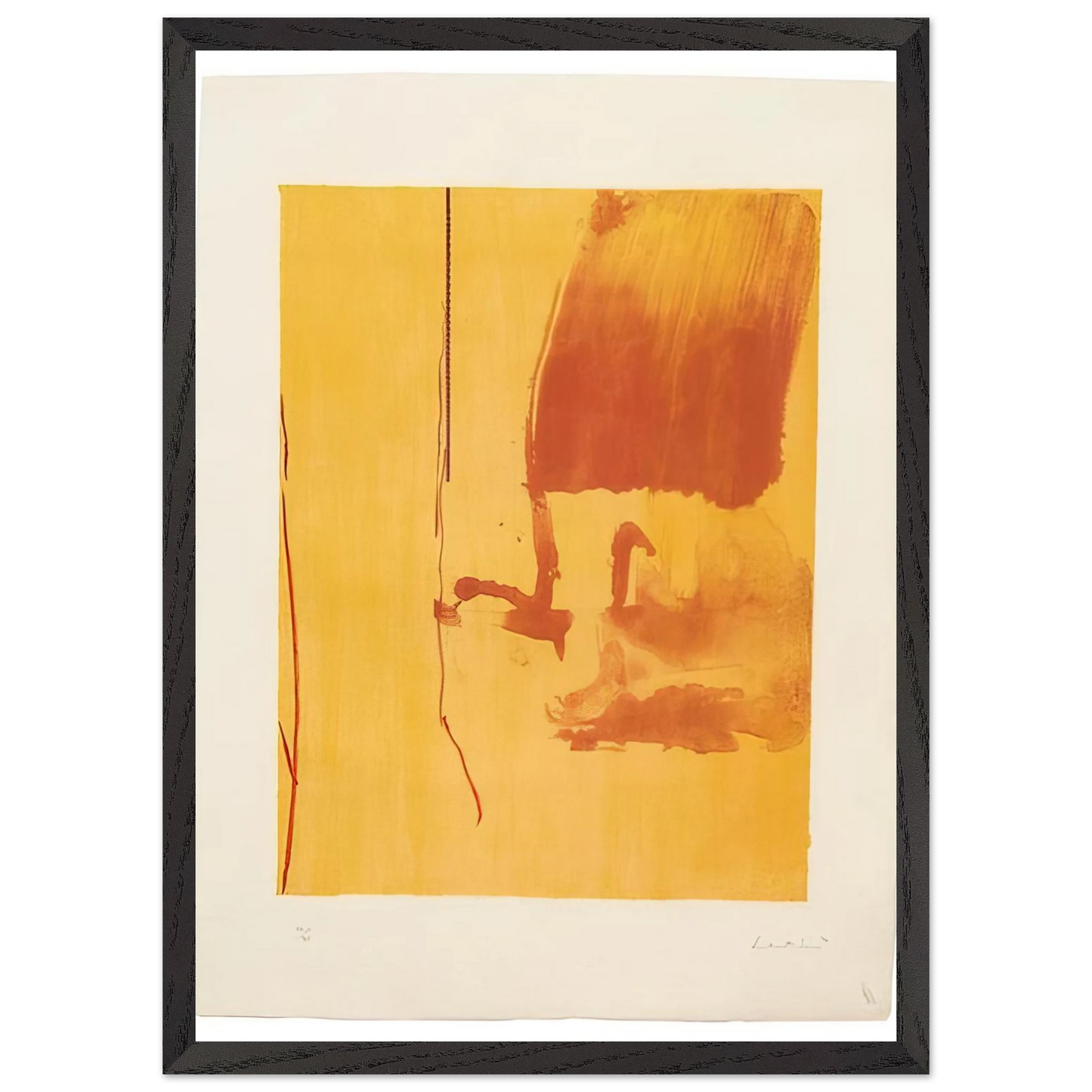 Helen Frankenthaler - Harvest - 1976 Wall art - 28x43  cm / XL (11x17 inches) - Premium Wooden Framed Poster With Fine Art Paper-canvas - Wood frame