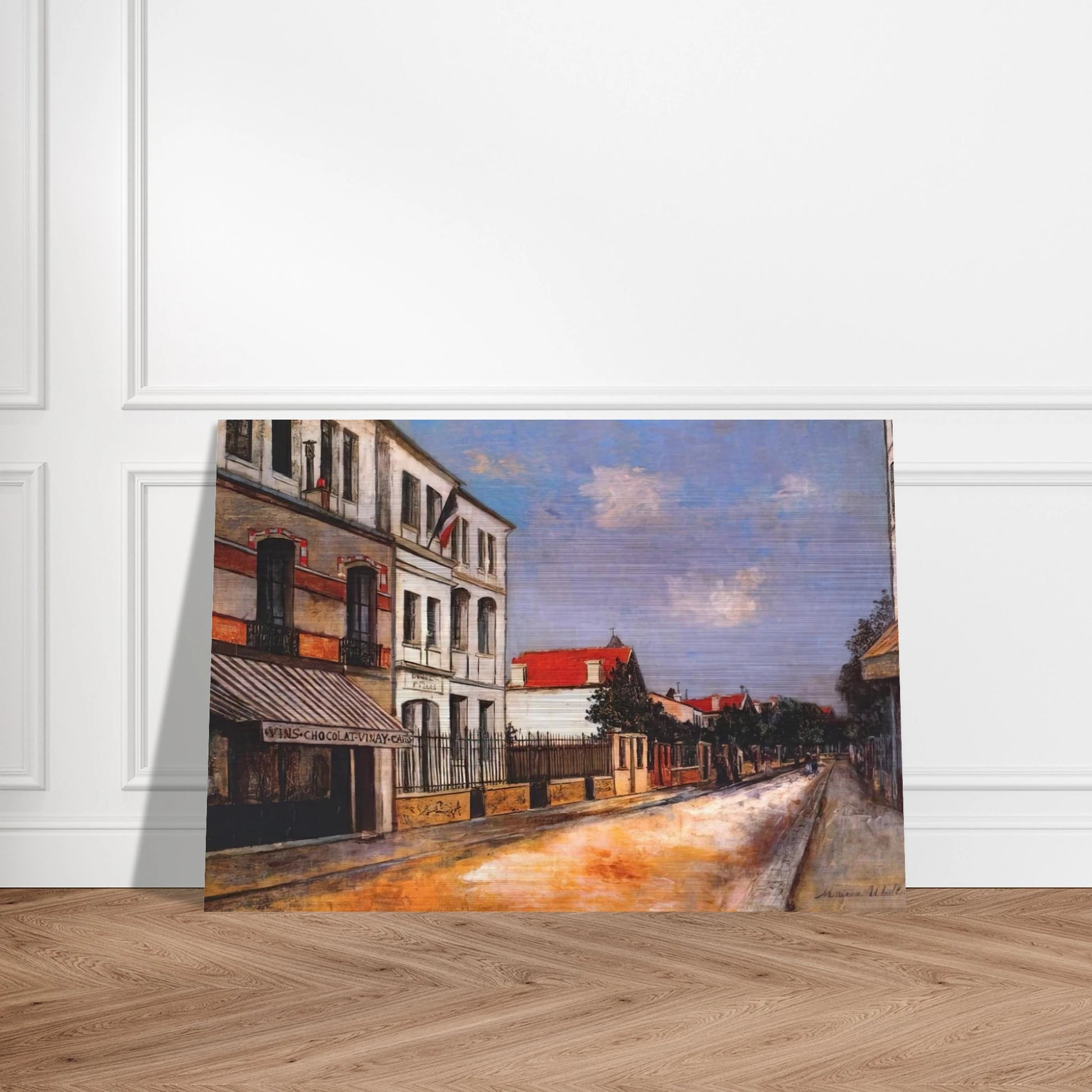 ASNIERES STREET - Maurice Utrillo Brushed Aluminum Print - 70x100 cm / 28x40 inches | Maurice Utrillo Aluminum Print | Maurice Utrillo Prints