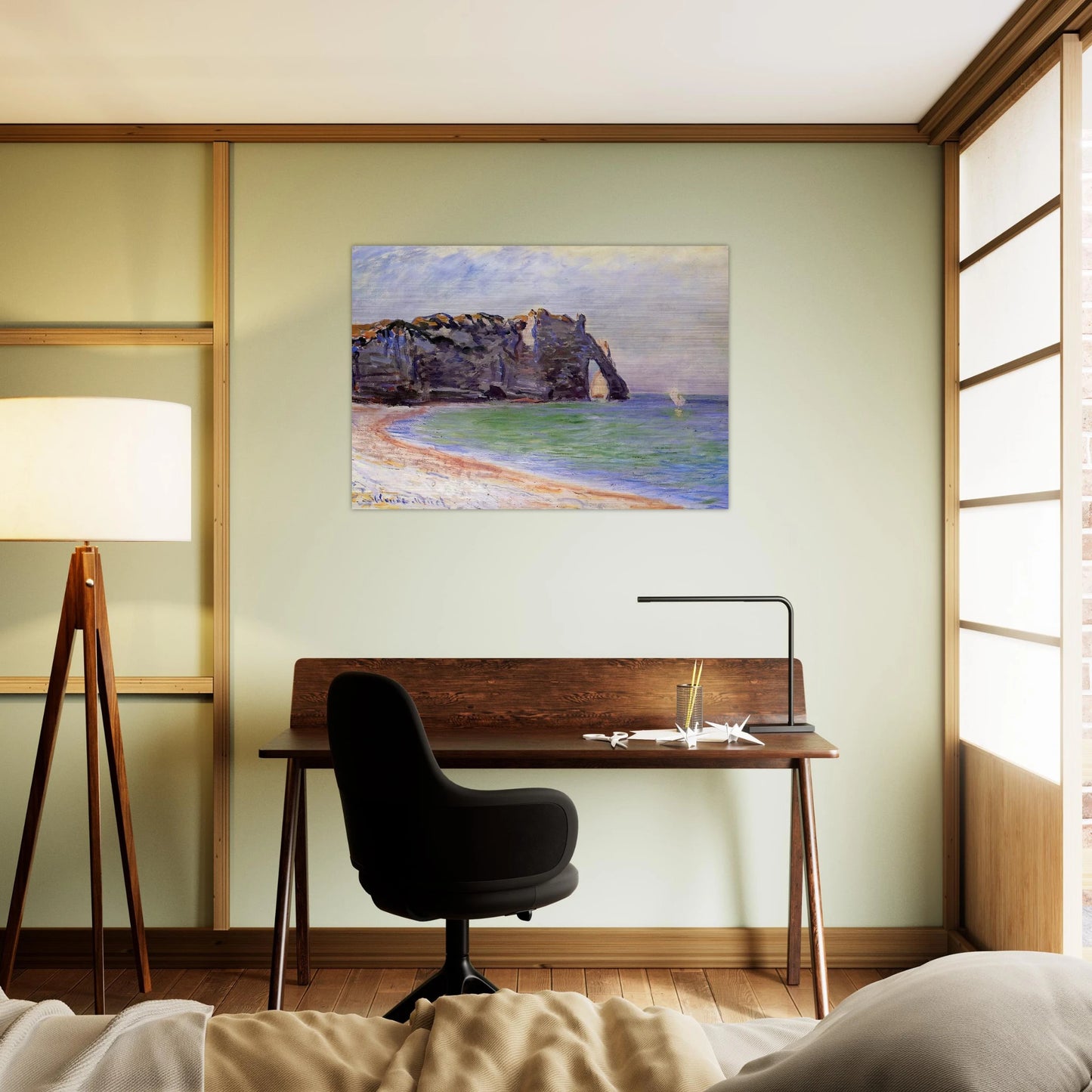 The Manneport, Etretat, the Porte d'Aval - claude monet Brushed Aluminum Print - 70x100 cm / 28x40 inches | claude monet Aluminum Print | claude monet Prints
