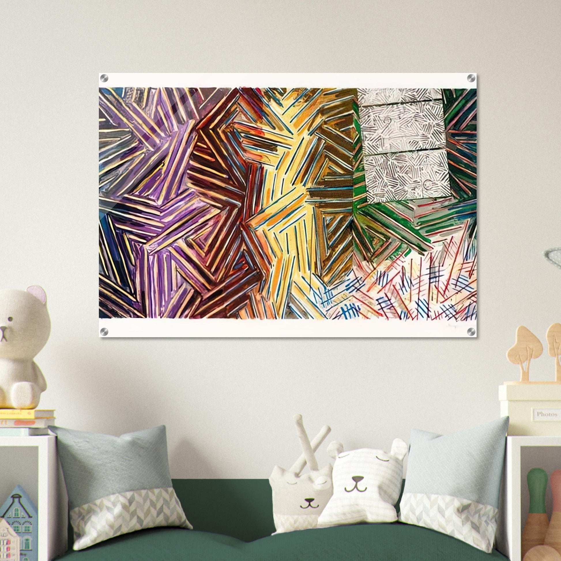 BETWEEN THE CLOCK AND THE BED 1989 0 - Jasper Johns Acrylic Print - 70x100 cm / 28x40″ inches