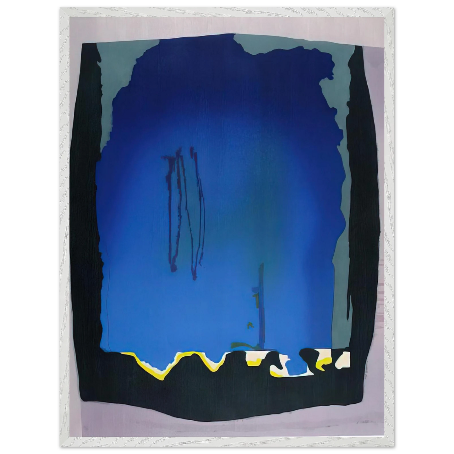 Helen Frankenthaler - Freefall - 1992 Wall art - 30x45 cm / 12x18 inches - Premium Wooden Framed Poster With Fine Art Paper-canvas - Black frame