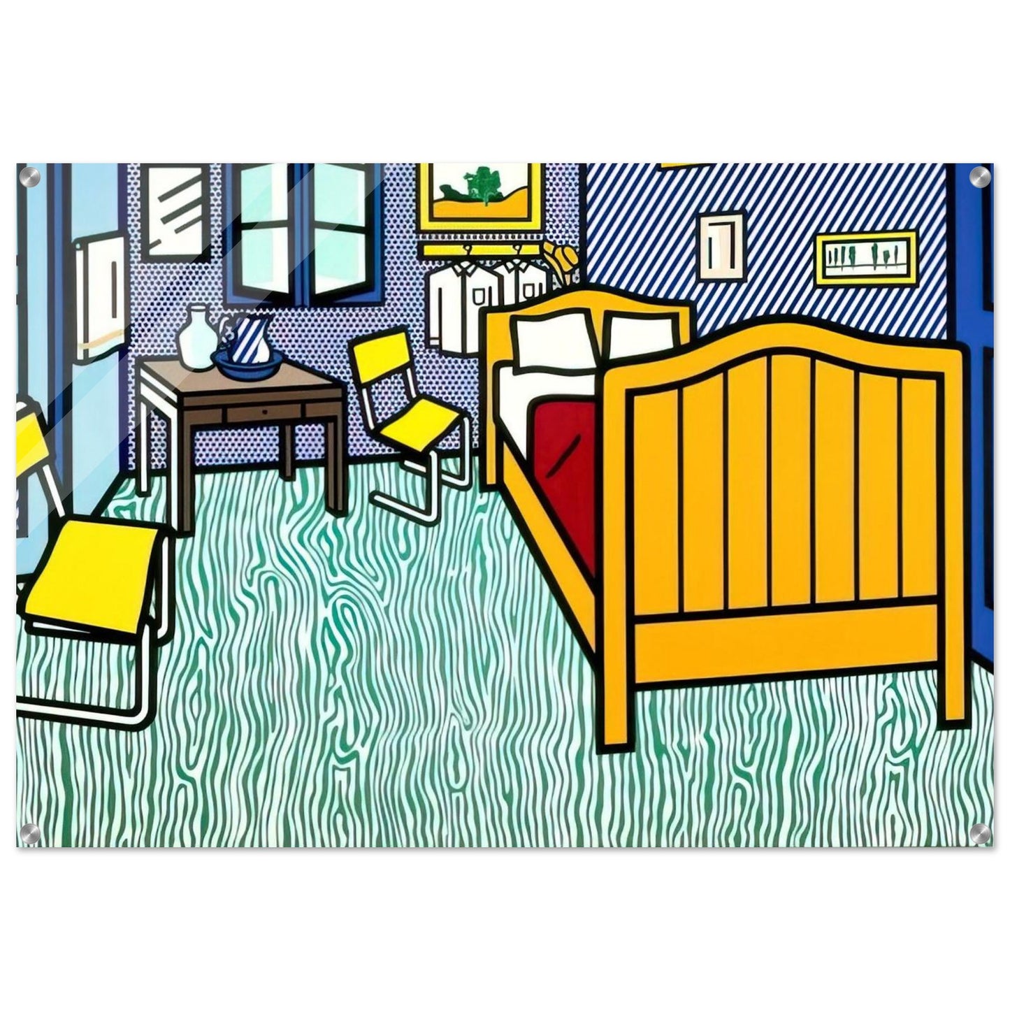BEDROOM AT ARLES 1992 - Roy Lichtenstein Acrylic Print - 70x100 cm / 28x40″ inches