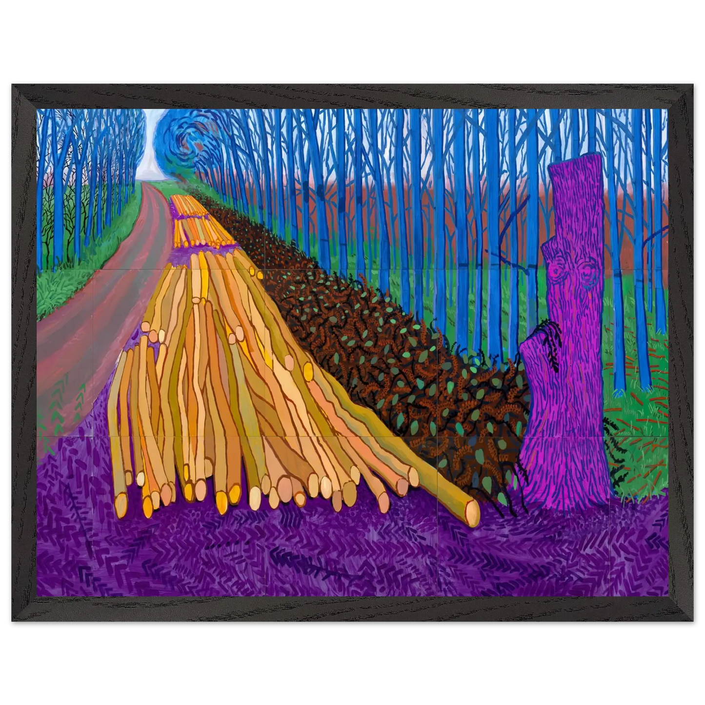 David Hockney - David Hockney Wall art - 28x43  cm / XL (11x17 Inches) - Premium Wooden Framed Poster With Fine Art Paper - Black frame
