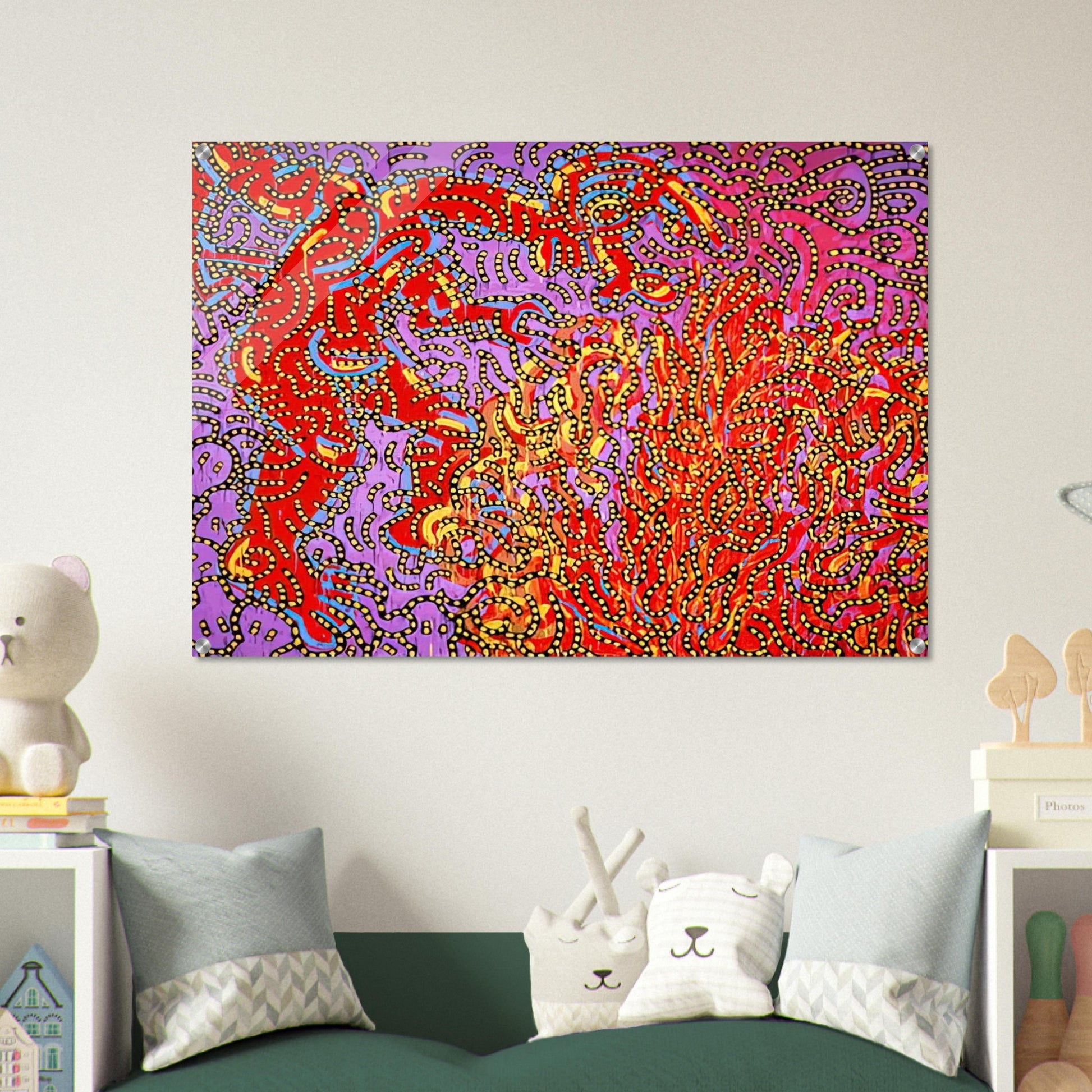MOSES AND THE BURNING BUSH 1985 - Keith Haring Acrylic Print - 70x100 cm / 28x40″ inches