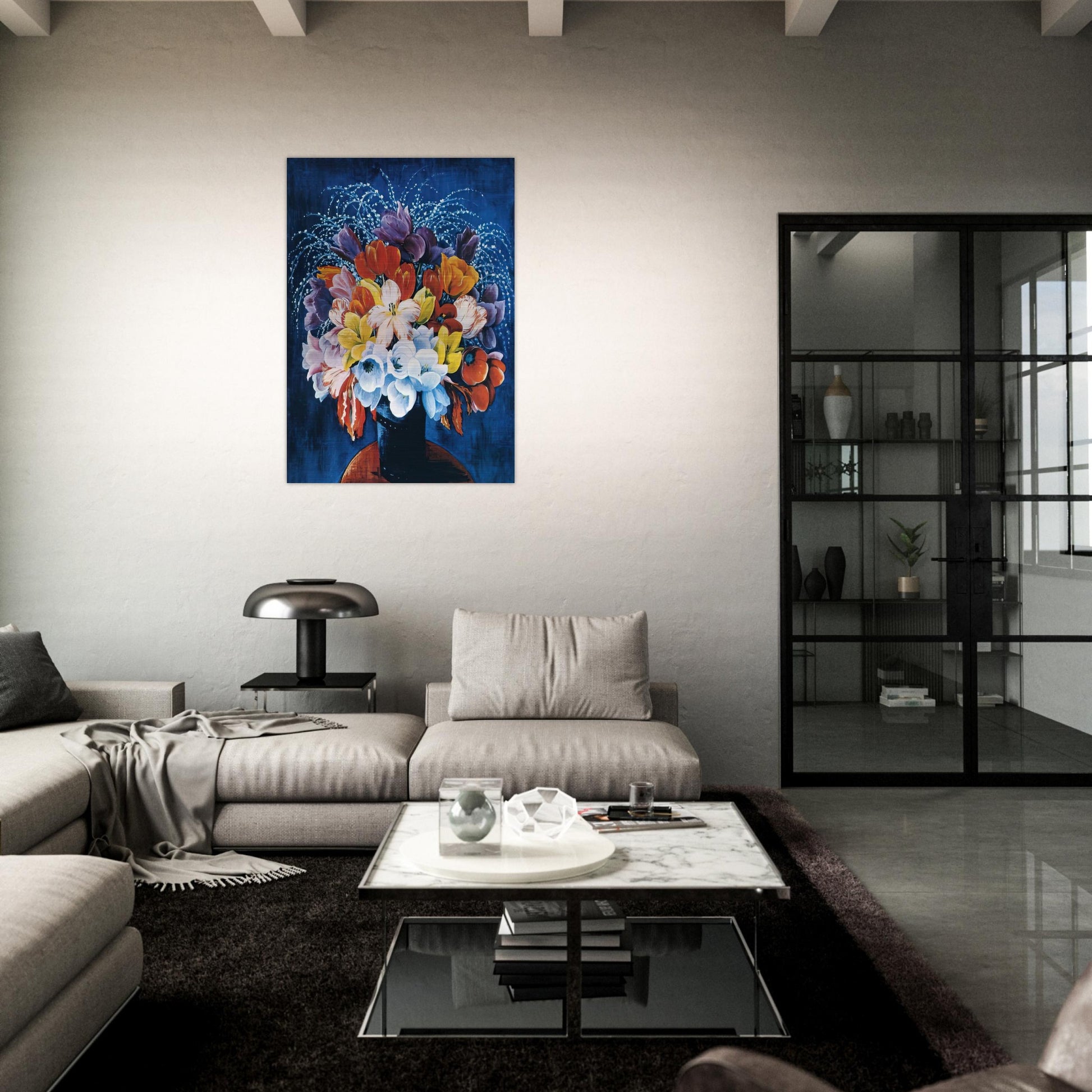 BOUQUET OF TULIPS - Moise Kisling Brushed Aluminum Print - 70x100 cm / 28x40 inches | Moise Kisling Aluminum Print | Moise Kisling Prints