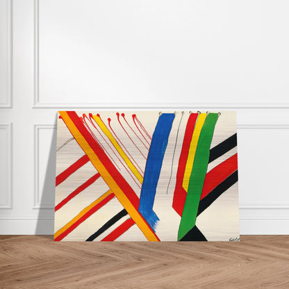 THE GREEN STRIPE 1963 - Alexander Calder Brushed Aluminum Print - 70x100 cm / 28x40 inches | Alexander Calder Aluminum Print | Alexander Calder Prints